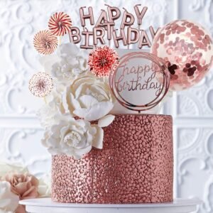 Bougie « Happy Birthday » et décorations assorties